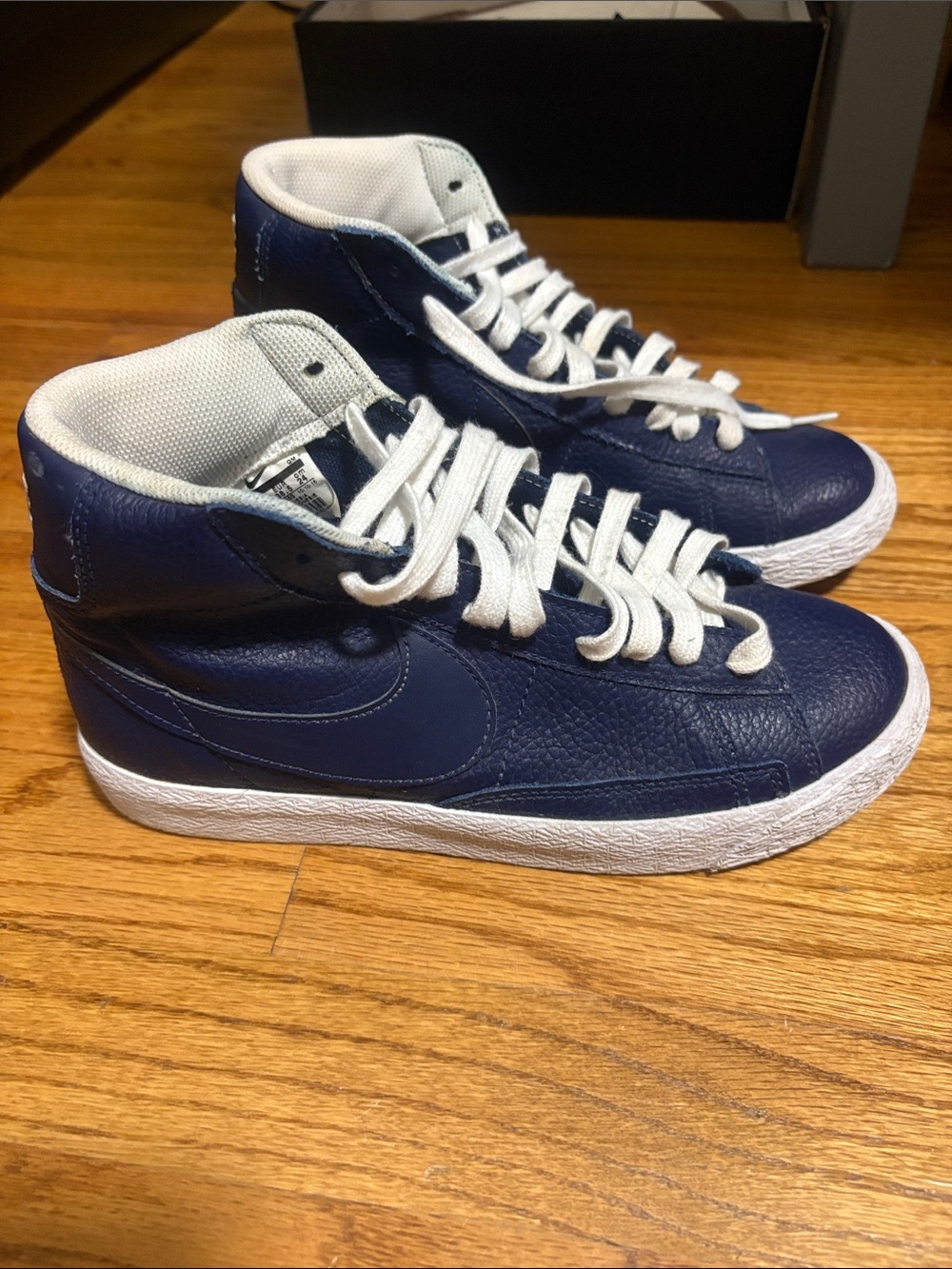 Nike Navy and White Blazer Women's High-Top Sneakers